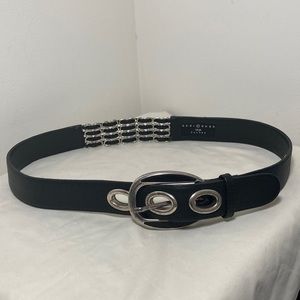 SUZI ROHER Fabulous Canadian designer black stretch belt Large EUC
